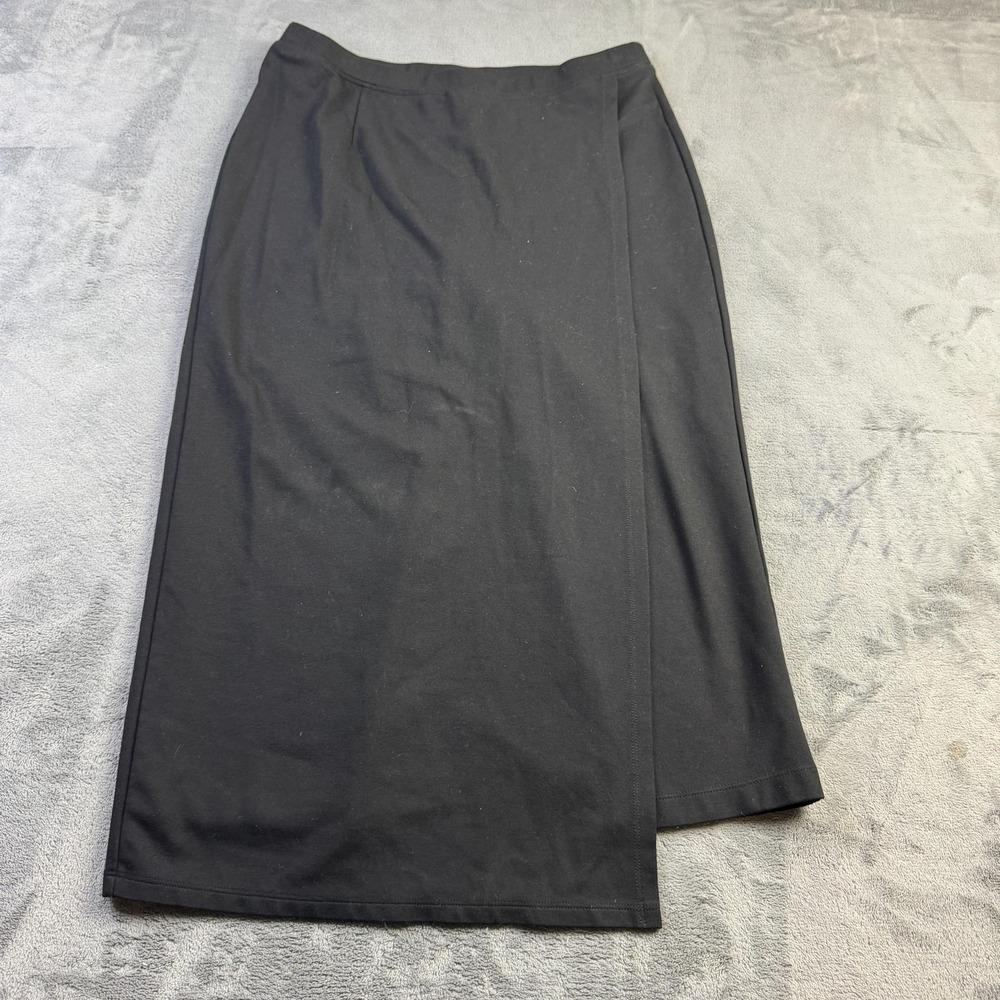 Betabrand Skirt Womens Large Black‎ Wrap Pencil Midi Pull-On Stretch Workwear